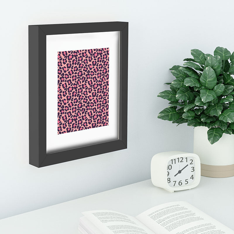 Avenie Leopard Print Coral Pink Recessed Framing Rectangle