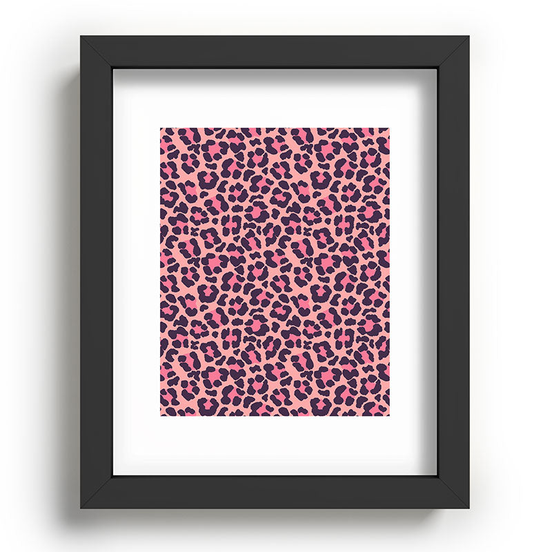 Avenie Leopard Print Coral Pink Recessed Framing Rectangle