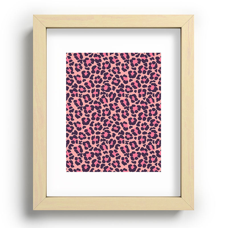 Avenie Leopard Print Coral Pink Recessed Framing Rectangle