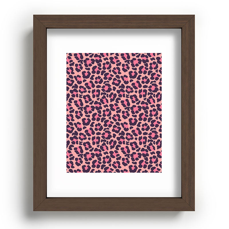 Avenie Leopard Print Coral Pink Recessed Framing Rectangle