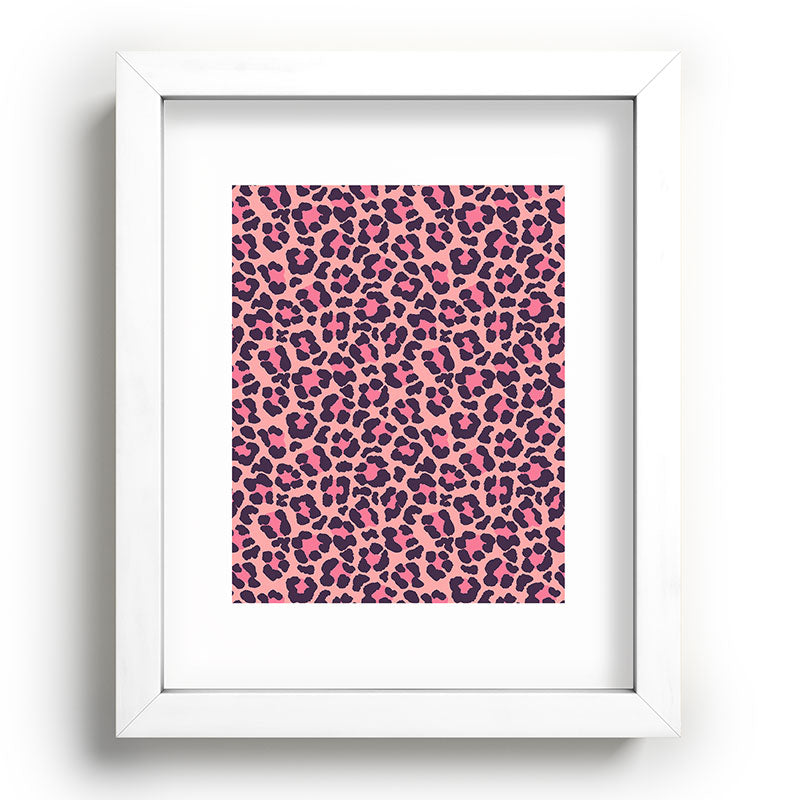 Avenie Leopard Print Coral Pink Recessed Framing Rectangle