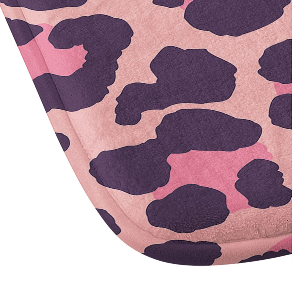 Avenie Leopard Print Coral Pink Memory Foam Bath Mat