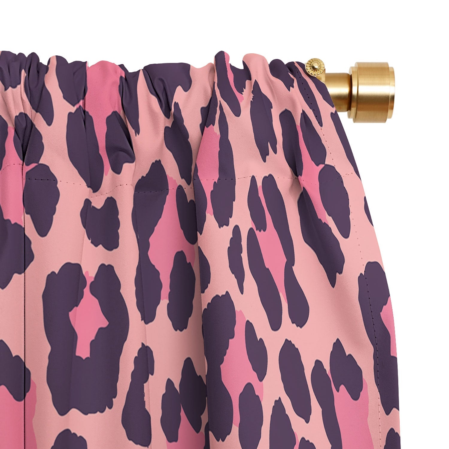 Avenie Leopard Print Coral Pink Blackout Window Curtain