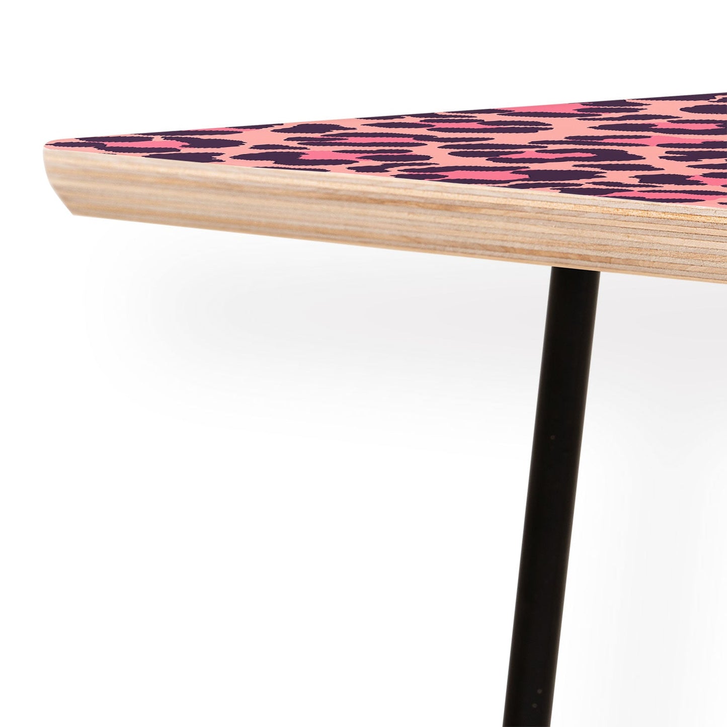 Avenie Leopard Print Coral Pink Coffee Table