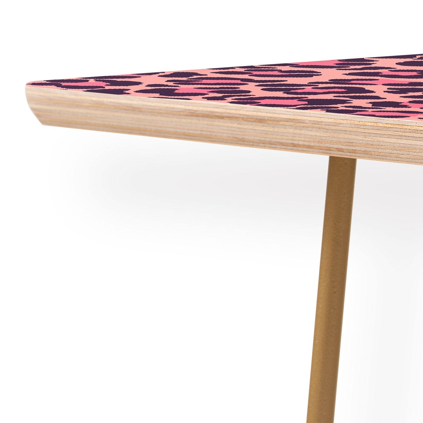 Avenie Leopard Print Coral Pink Coffee Table