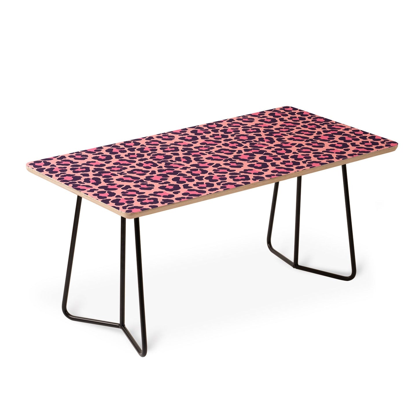 Avenie Leopard Print Coral Pink Coffee Table