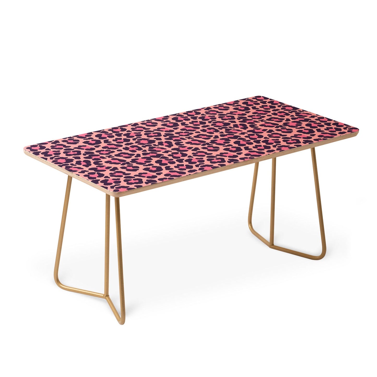 Avenie Leopard Print Coral Pink Coffee Table