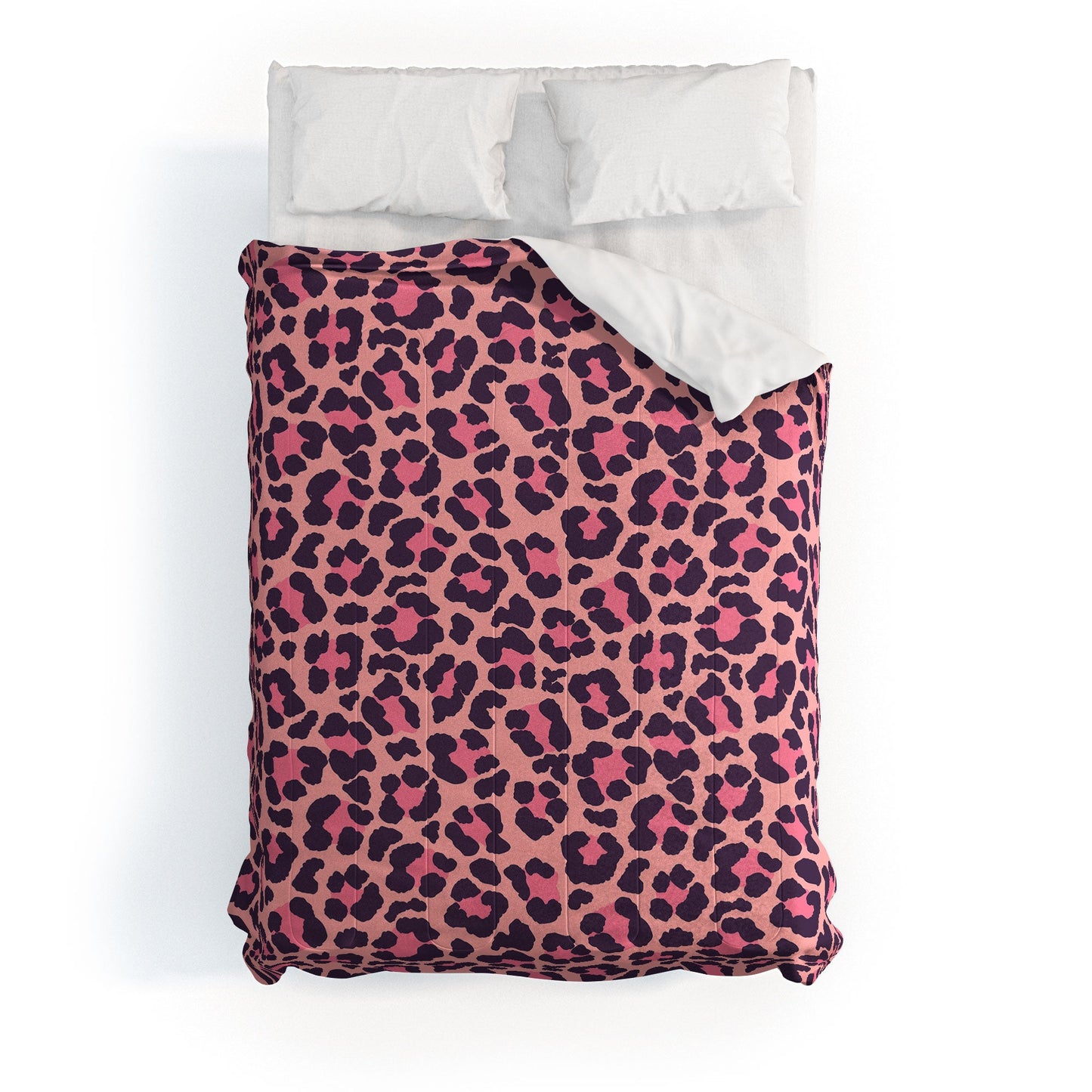 Avenie Leopard Print Coral Pink Comforter