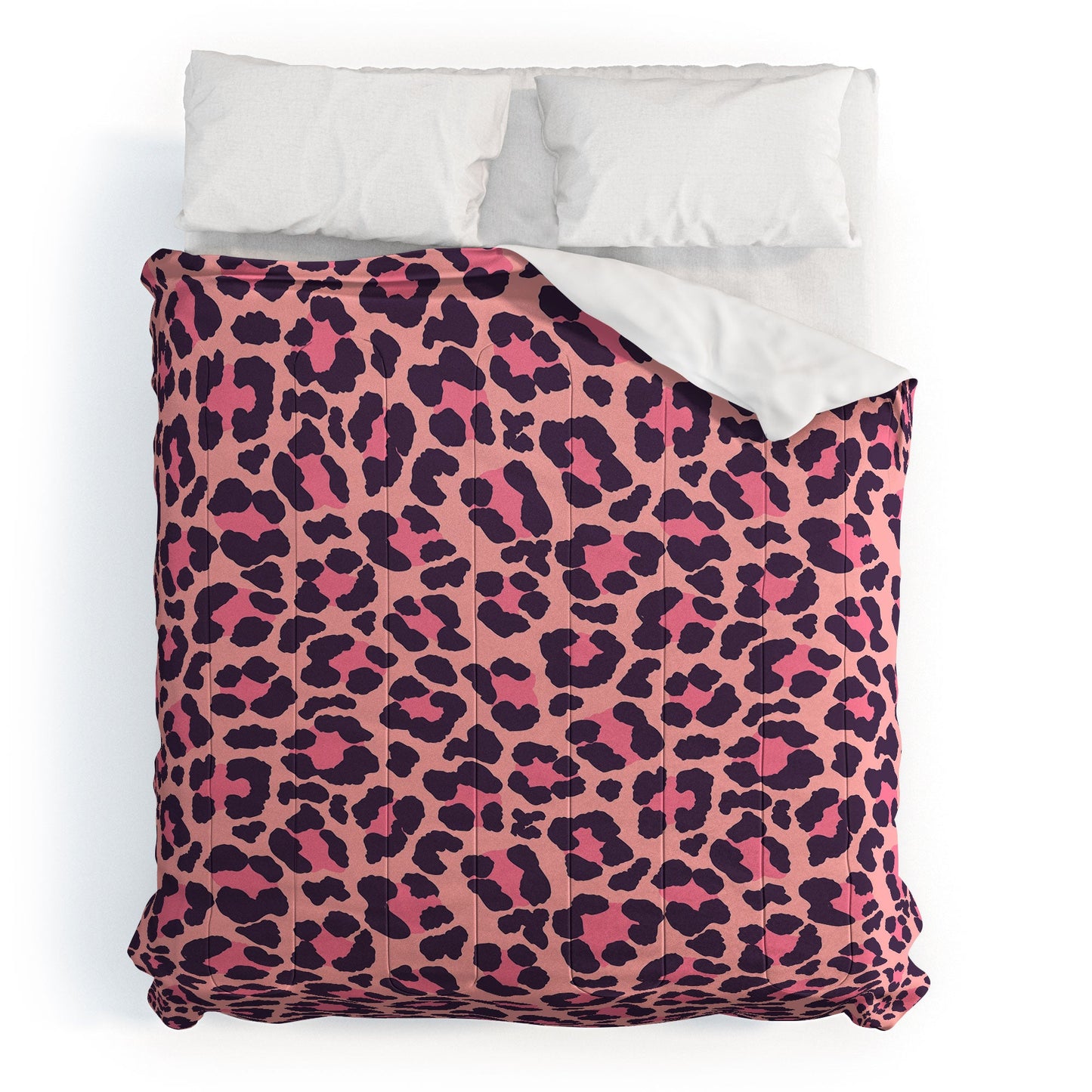 Avenie Leopard Print Coral Pink Comforter