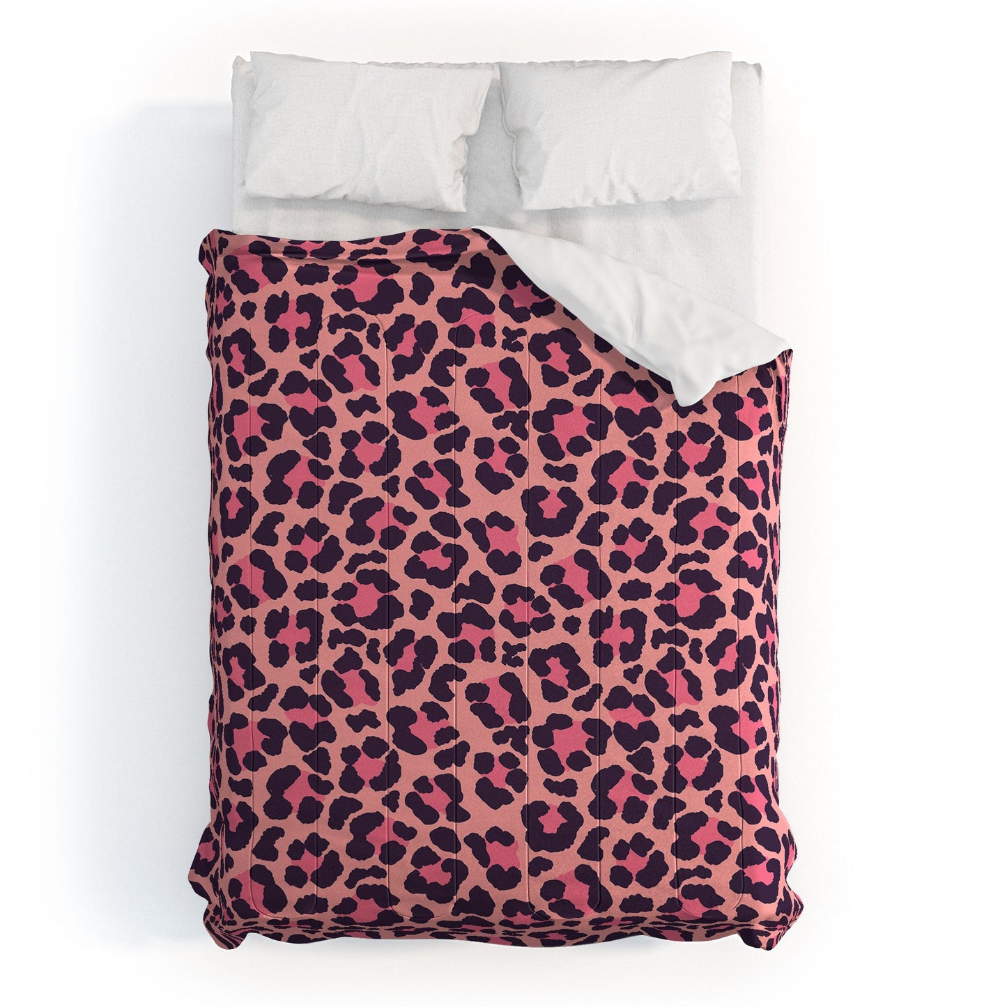 Avenie Leopard Print Coral Pink Comforter