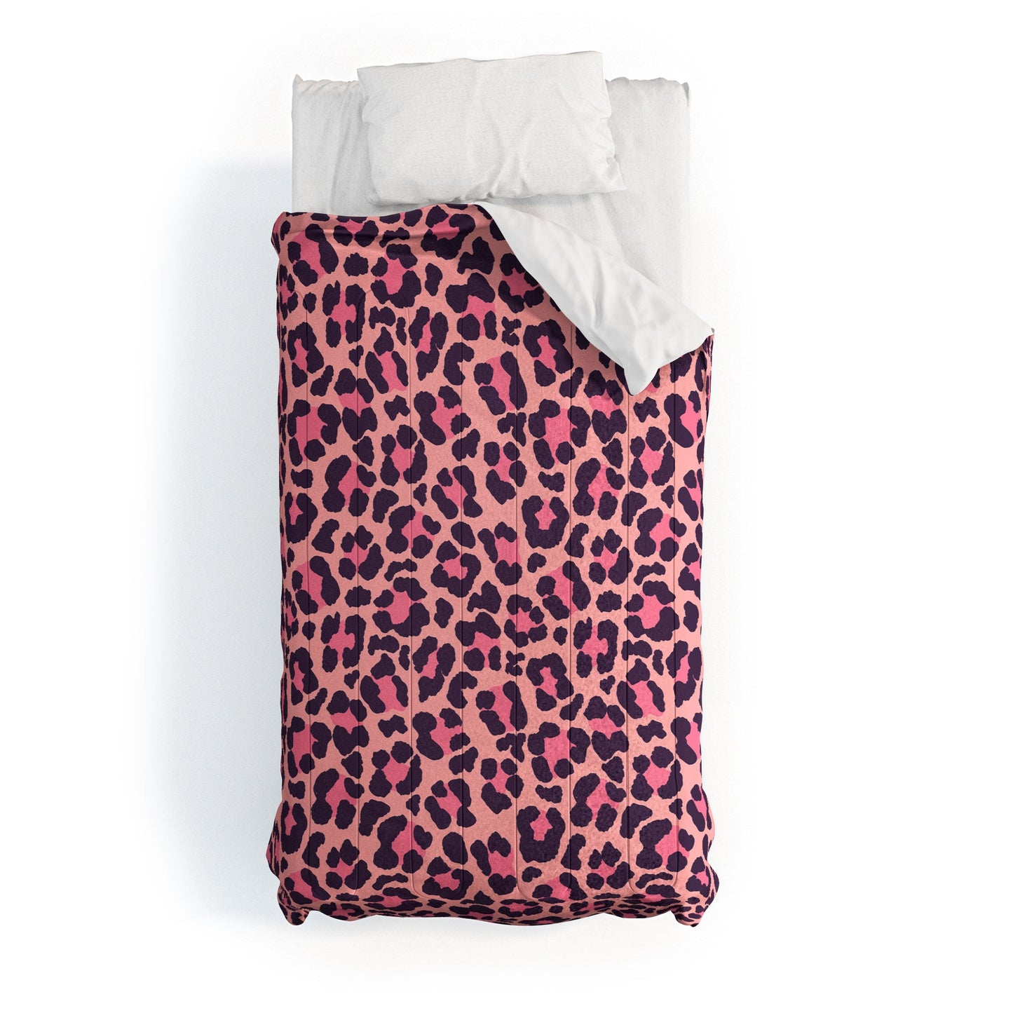 Avenie Leopard Print Coral Pink Comforter
