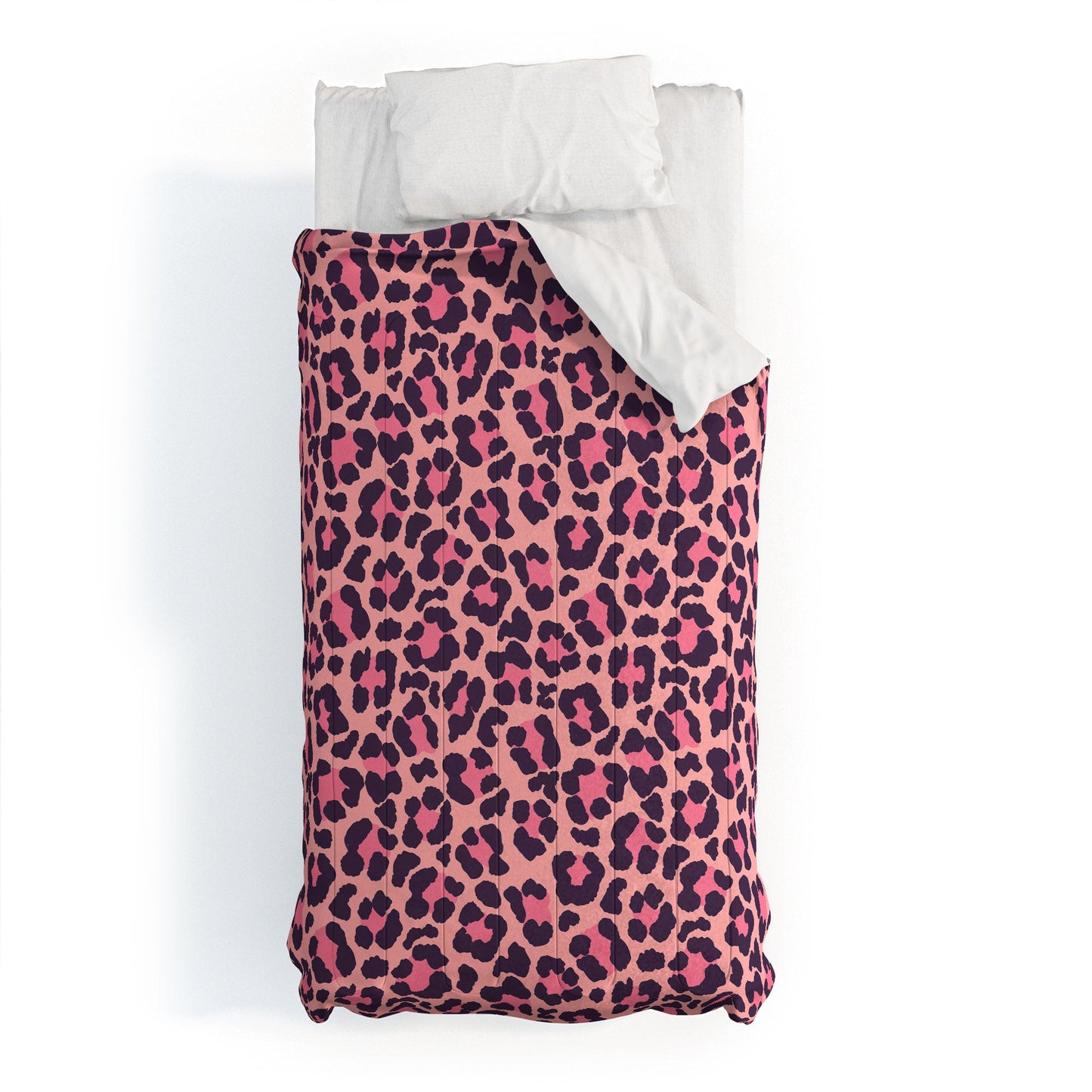 Avenie Leopard Print Coral Pink Comforter
