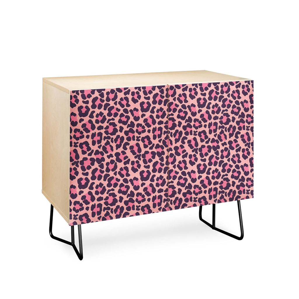 Avenie Leopard Print Coral Pink Credenza
