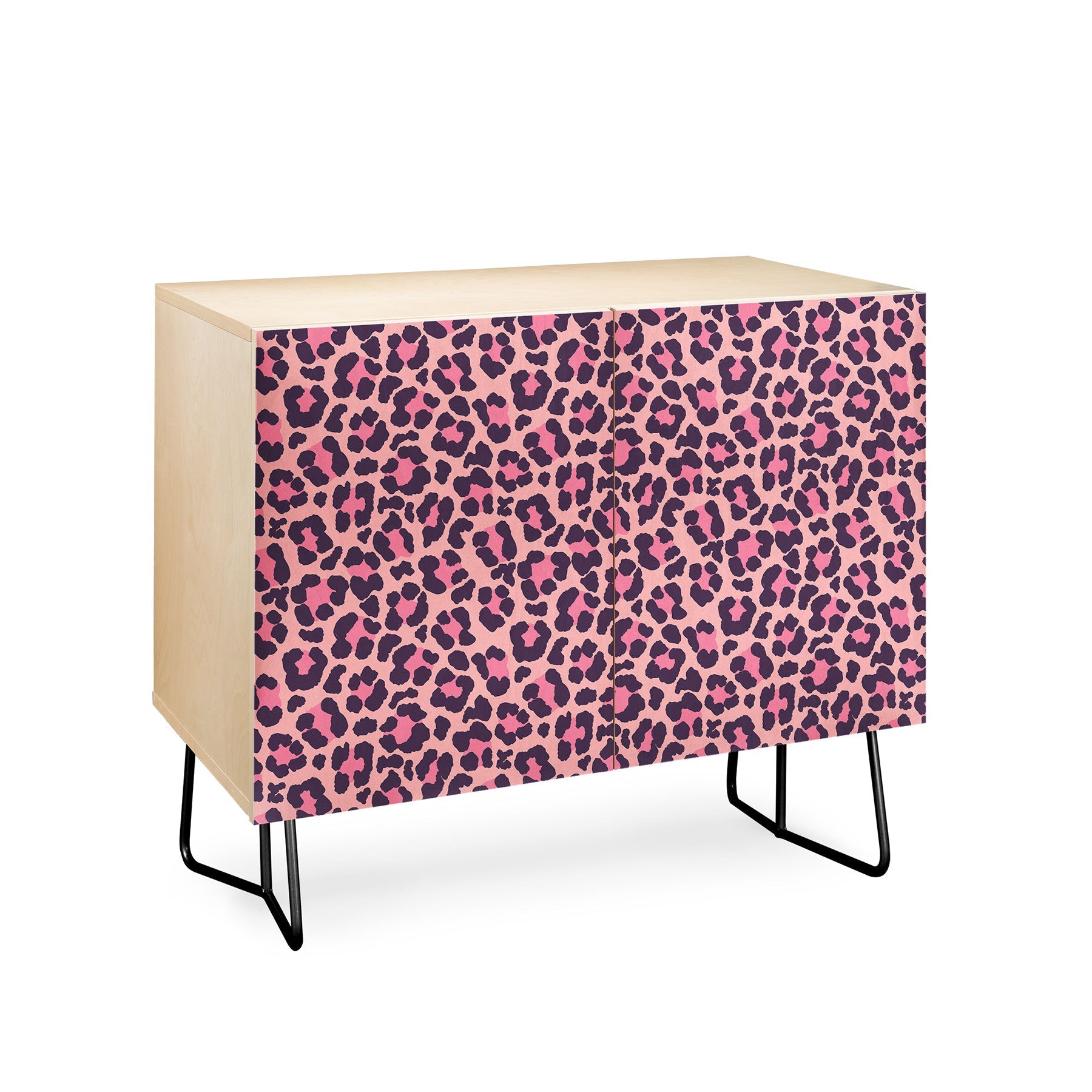 Avenie Leopard Print Coral Pink Credenza