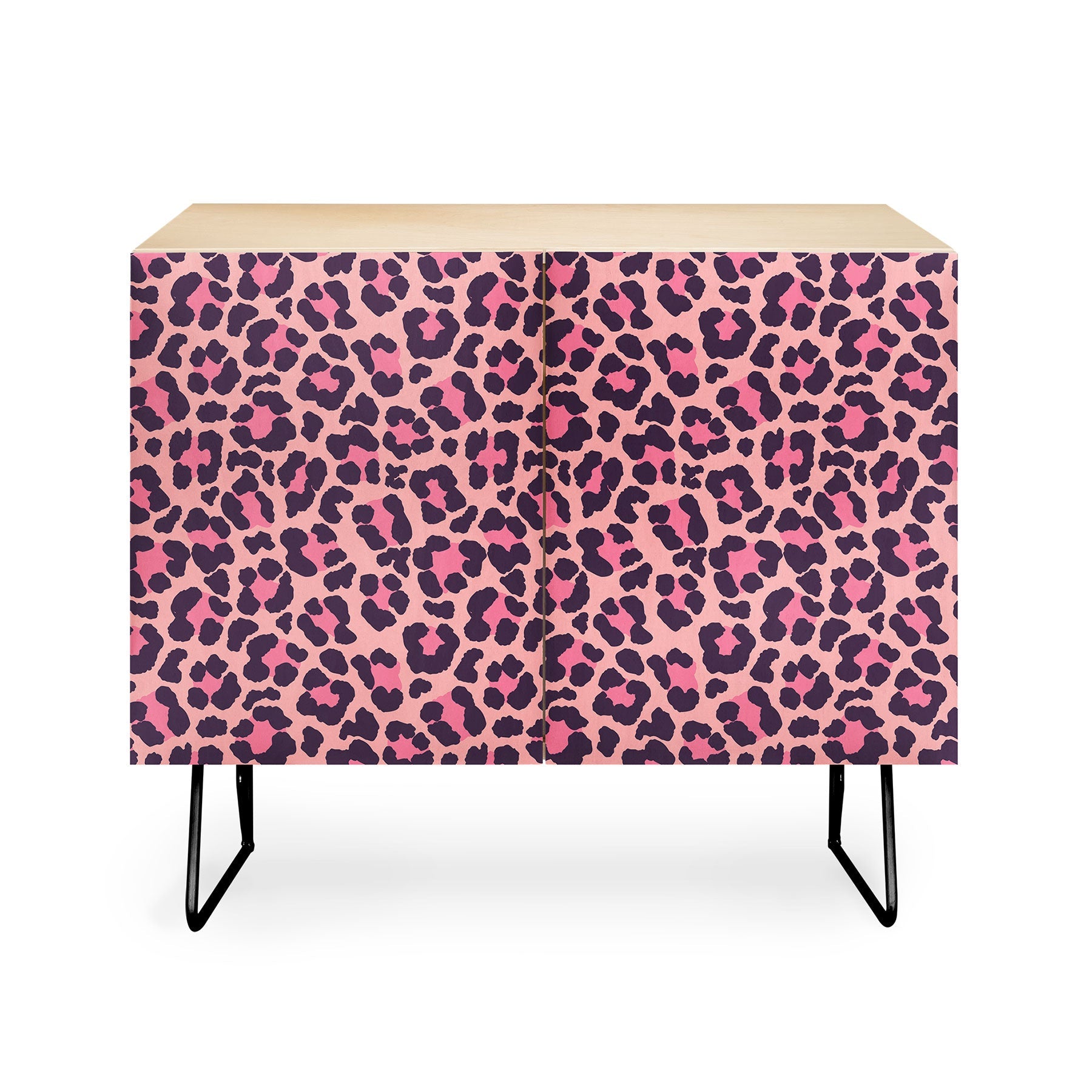 Avenie Leopard Print Coral Pink Credenza