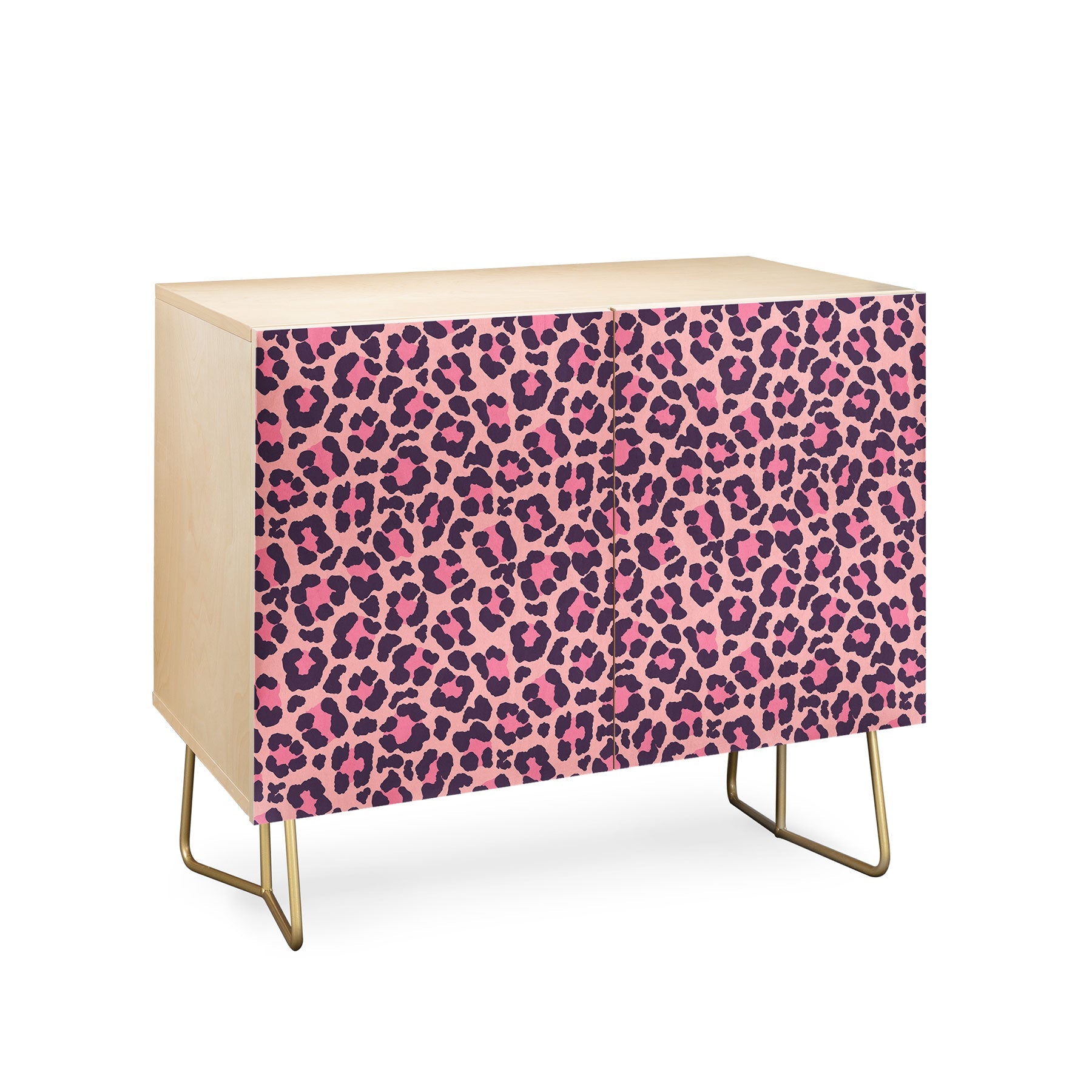 Avenie Leopard Print Coral Pink Credenza