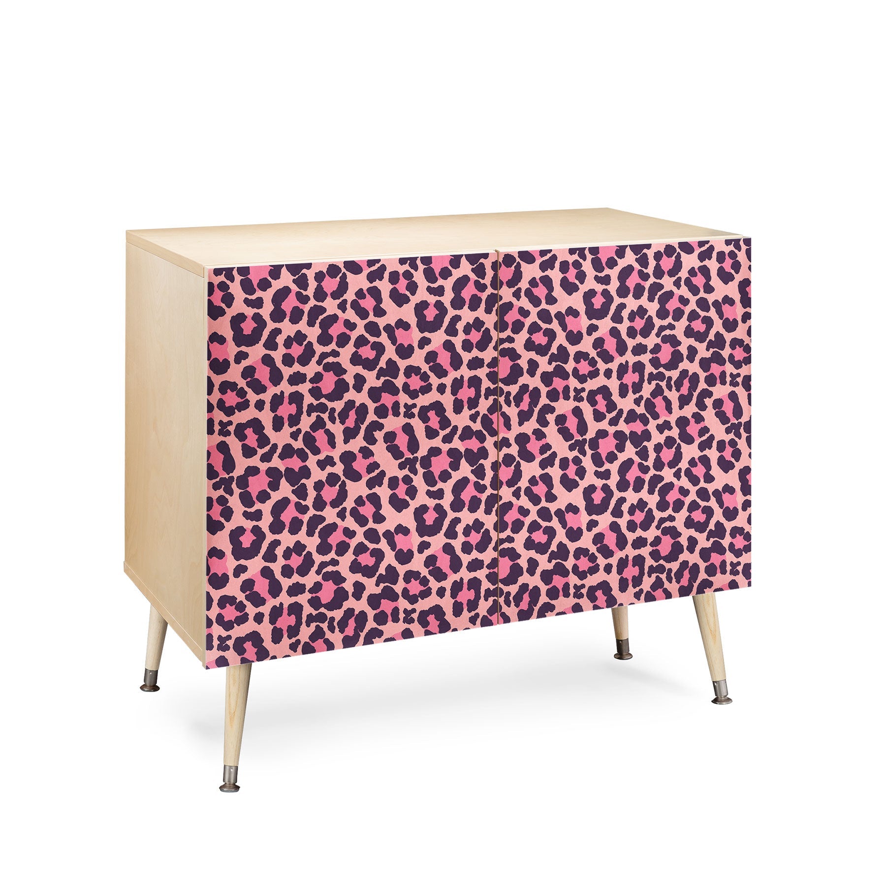 Avenie Leopard Print Coral Pink Credenza