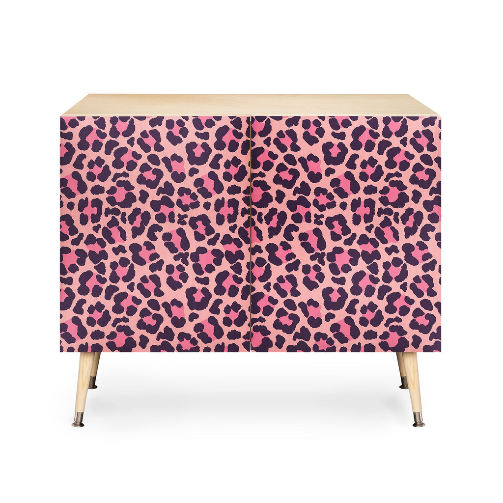 Avenie Leopard Print Coral Pink Credenza