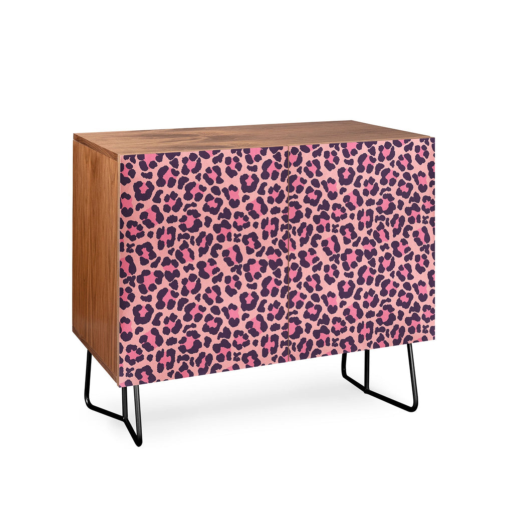 Avenie Leopard Print Coral Pink Credenza