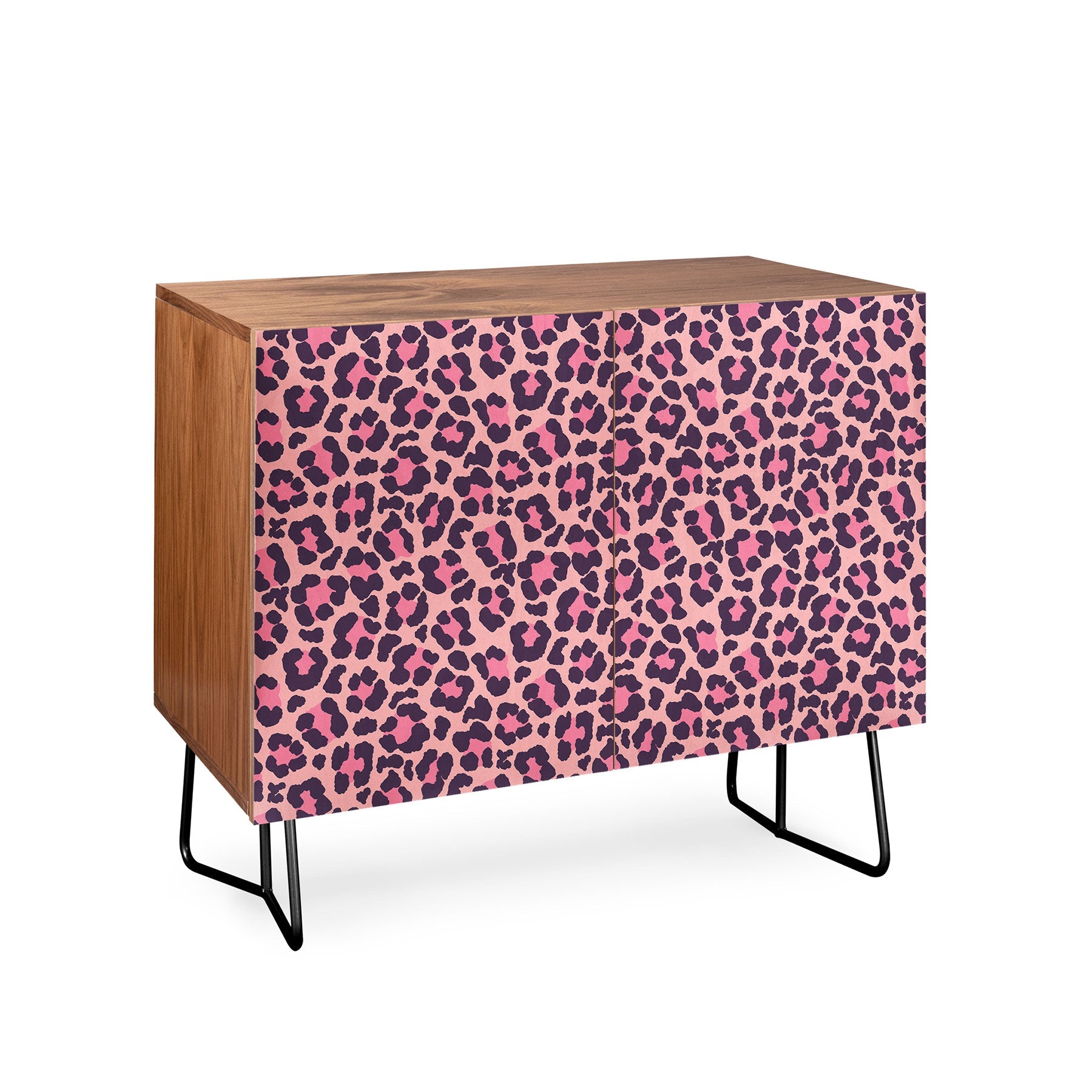 Avenie Leopard Print Coral Pink Credenza