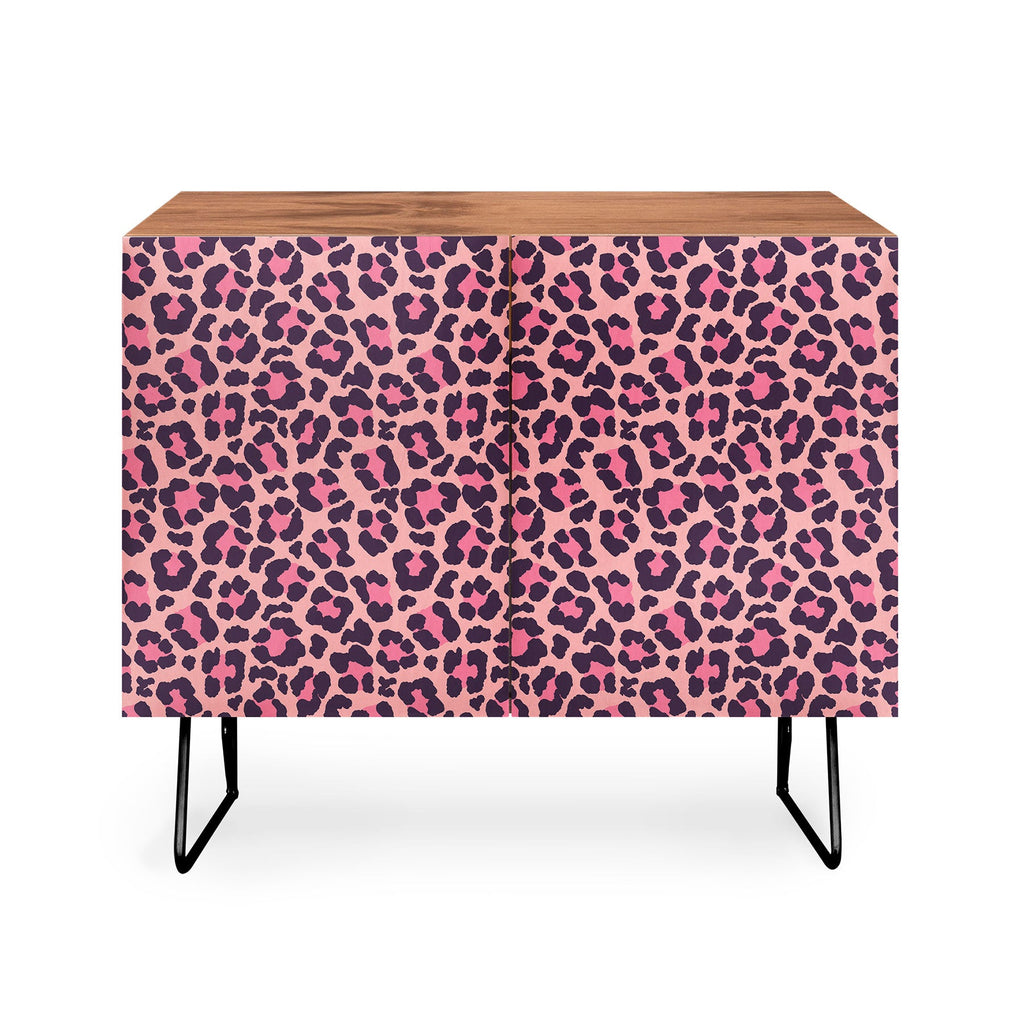 Avenie Leopard Print Coral Pink Credenza
