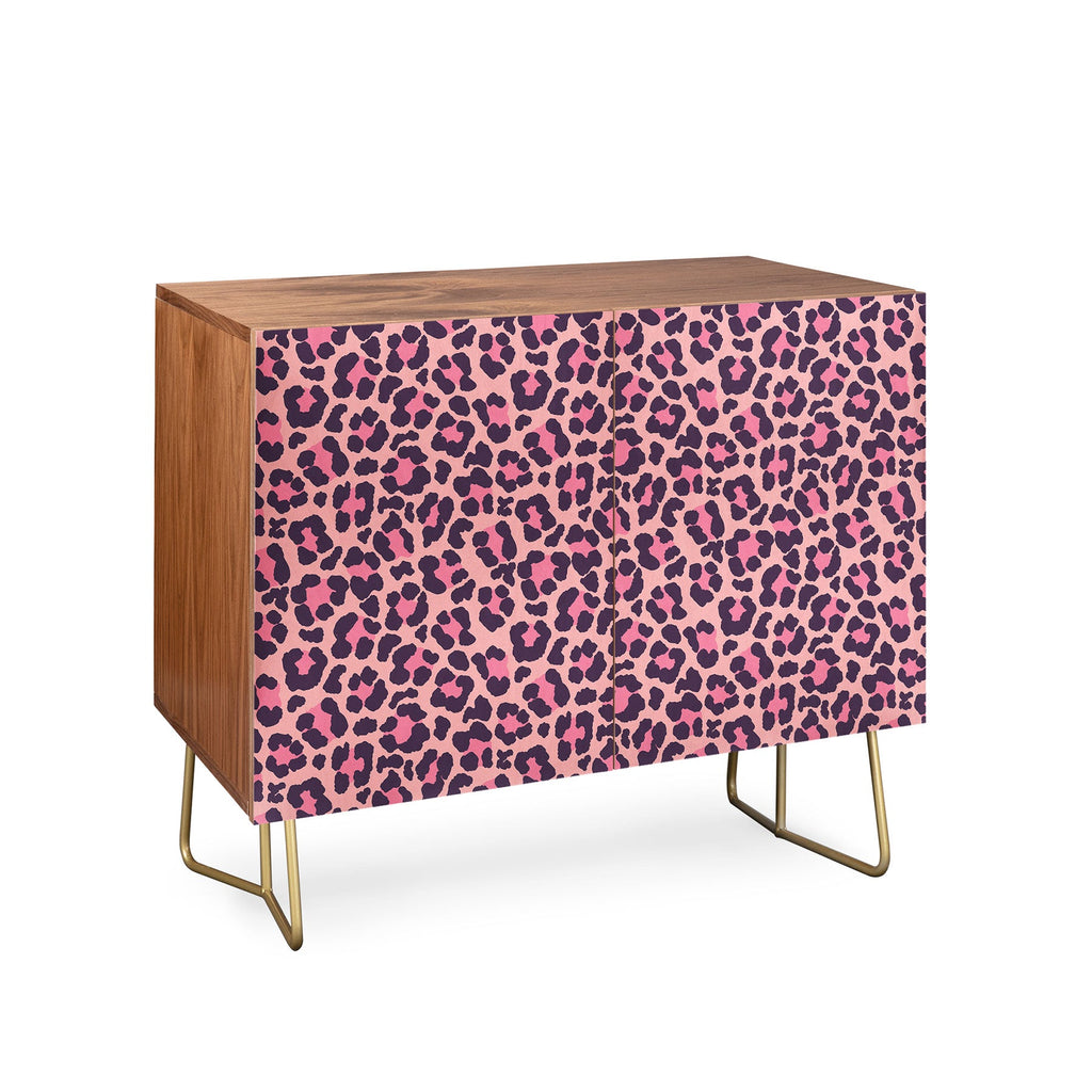 Avenie Leopard Print Coral Pink Credenza