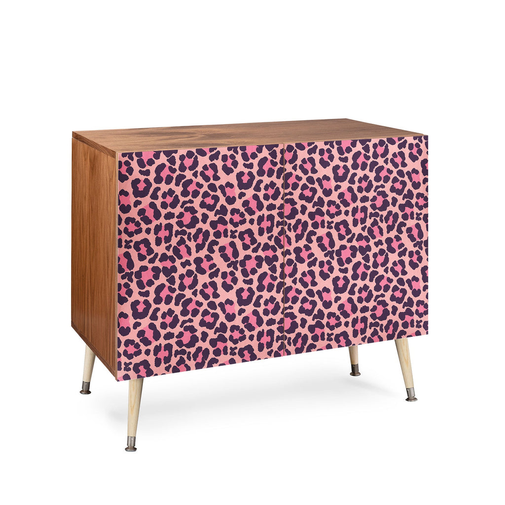 Avenie Leopard Print Coral Pink Credenza