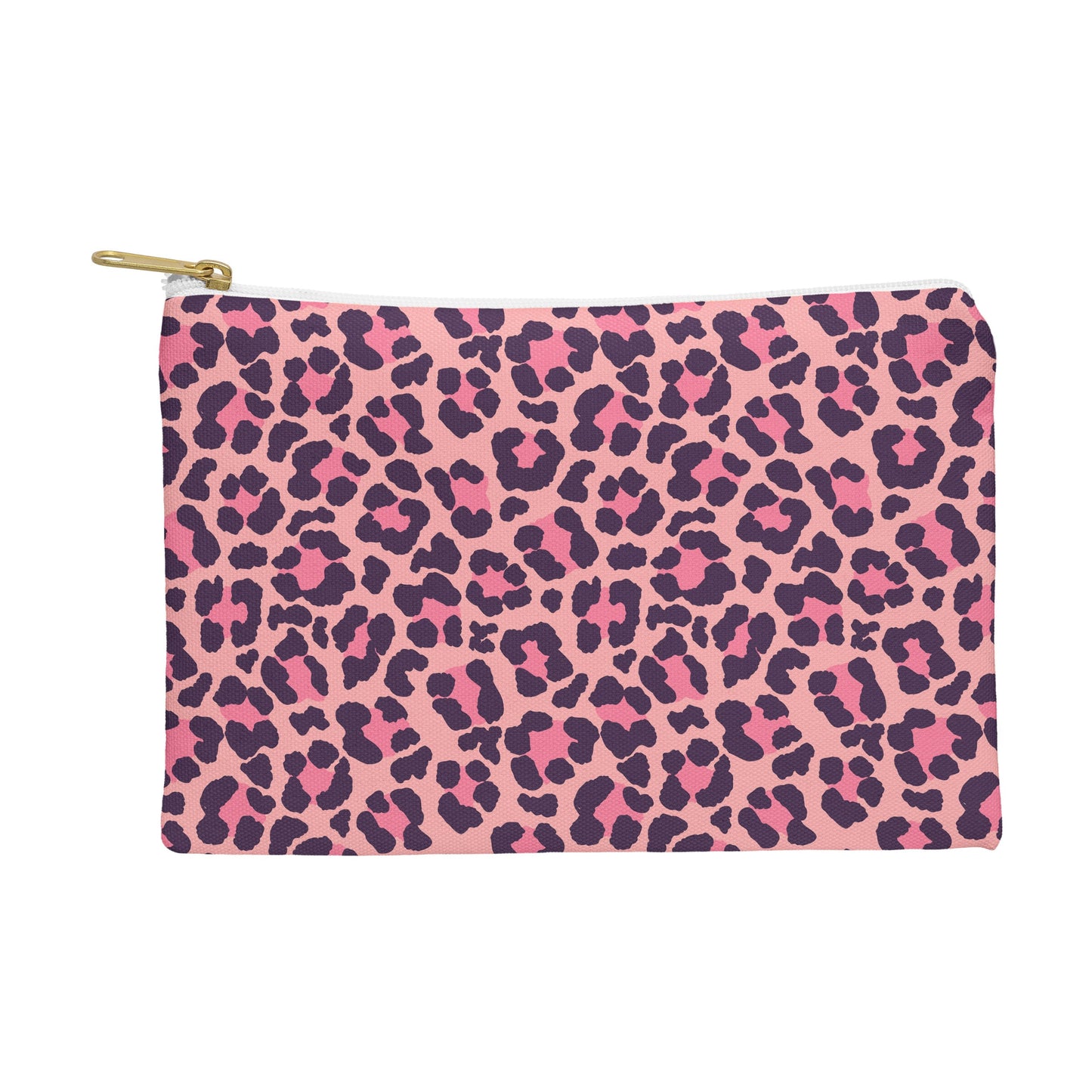 Avenie Leopard Print Coral Pink Pouch