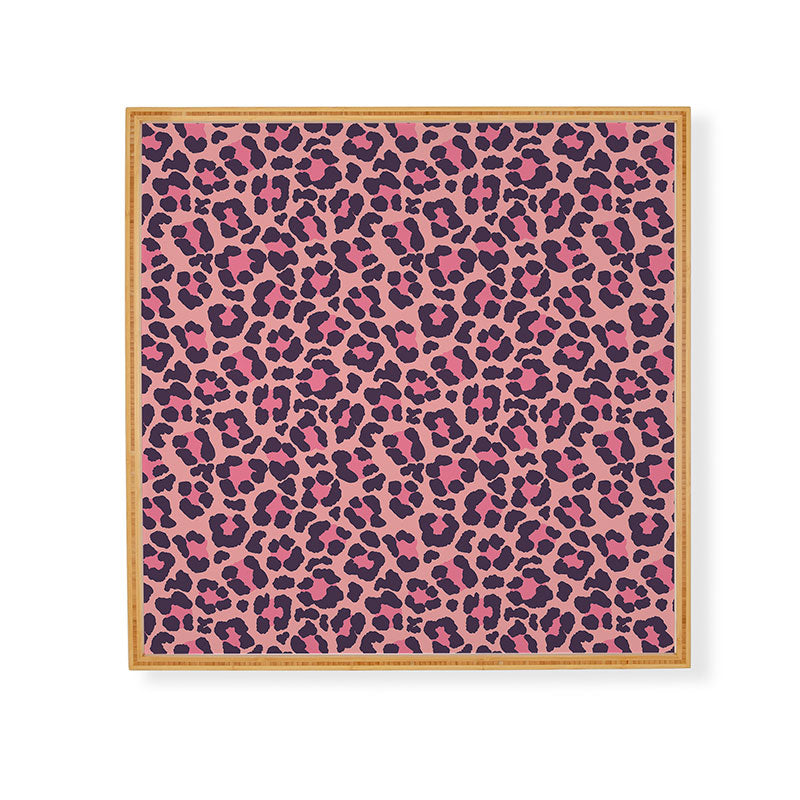 Avenie Leopard Print Coral Pink Framed Wall Art