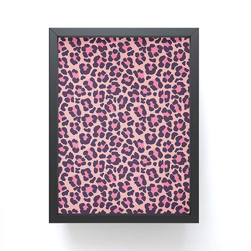 Avenie Leopard Print Coral Pink Framed Mini Art Print