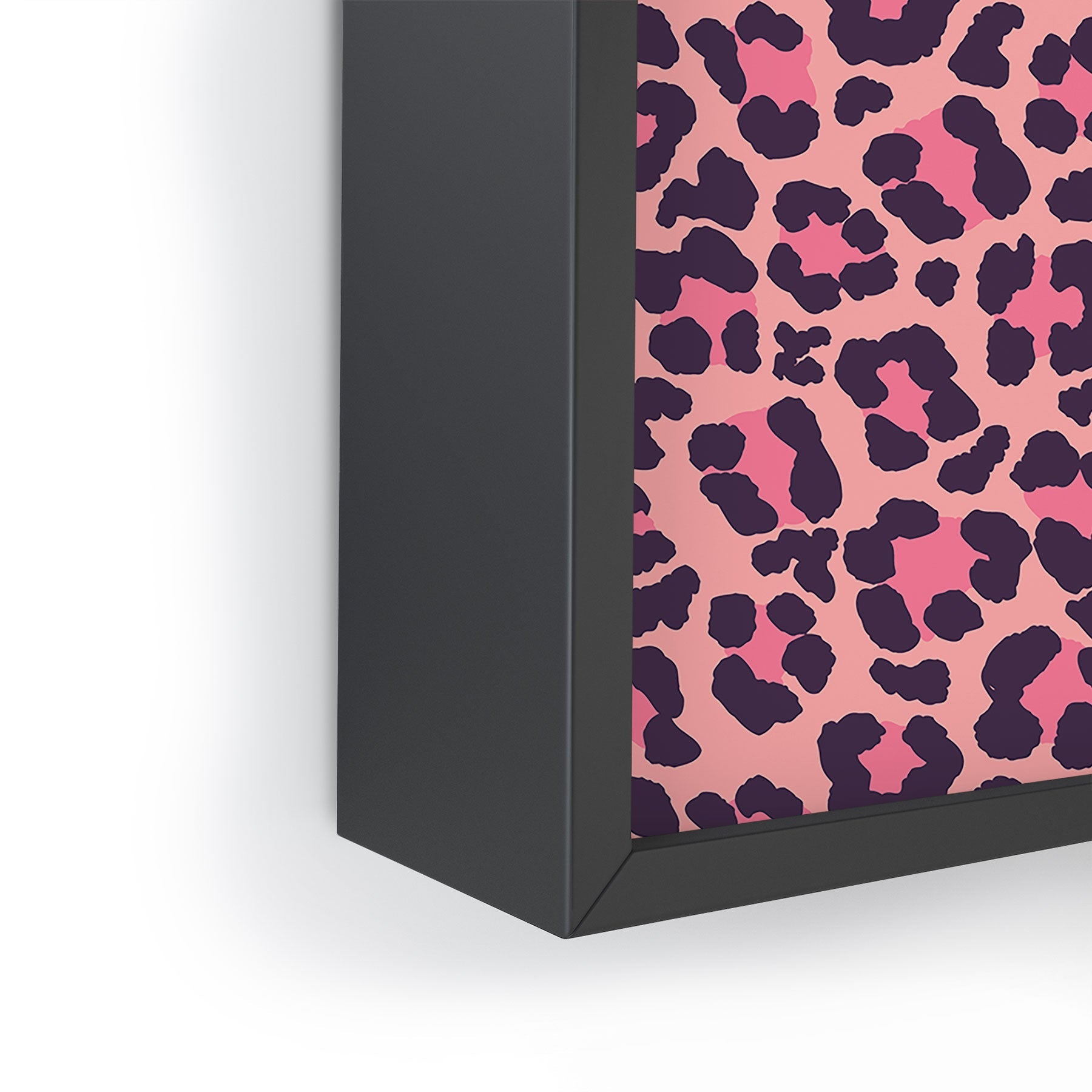 Avenie Leopard Print Coral Pink Framed Mini Art Print