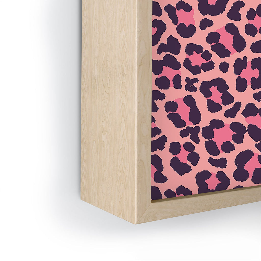 Avenie Leopard Print Coral Pink Framed Mini Art Print