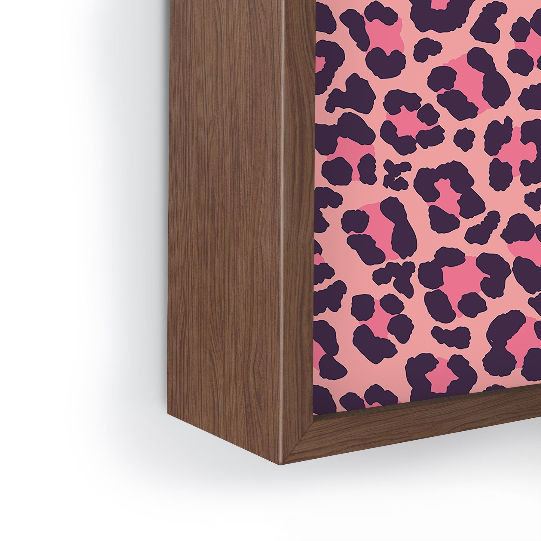 Avenie Leopard Print Coral Pink Framed Mini Art Print
