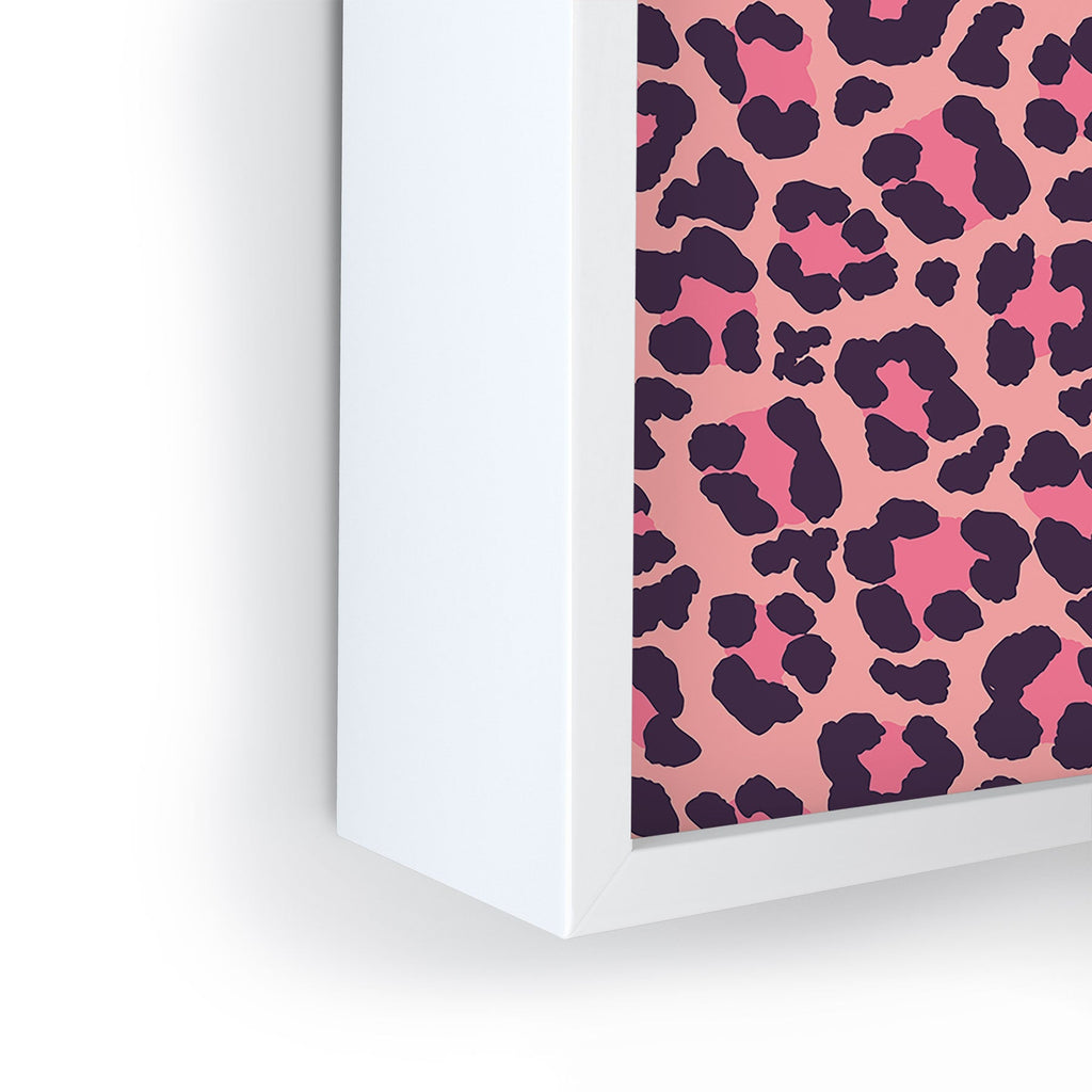 Avenie Leopard Print Coral Pink Framed Mini Art Print
