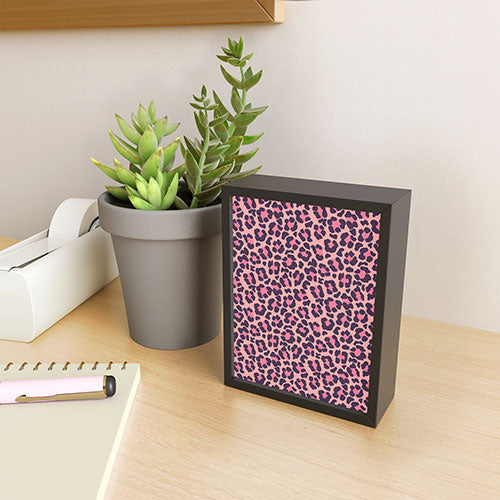 Avenie Leopard Print Coral Pink Framed Mini Art Print