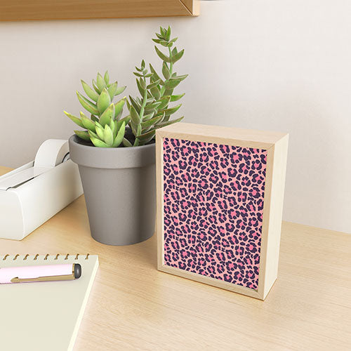 Avenie Leopard Print Coral Pink Framed Mini Art Print