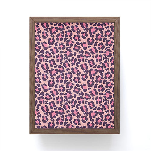 Avenie Leopard Print Coral Pink Framed Mini Art Print