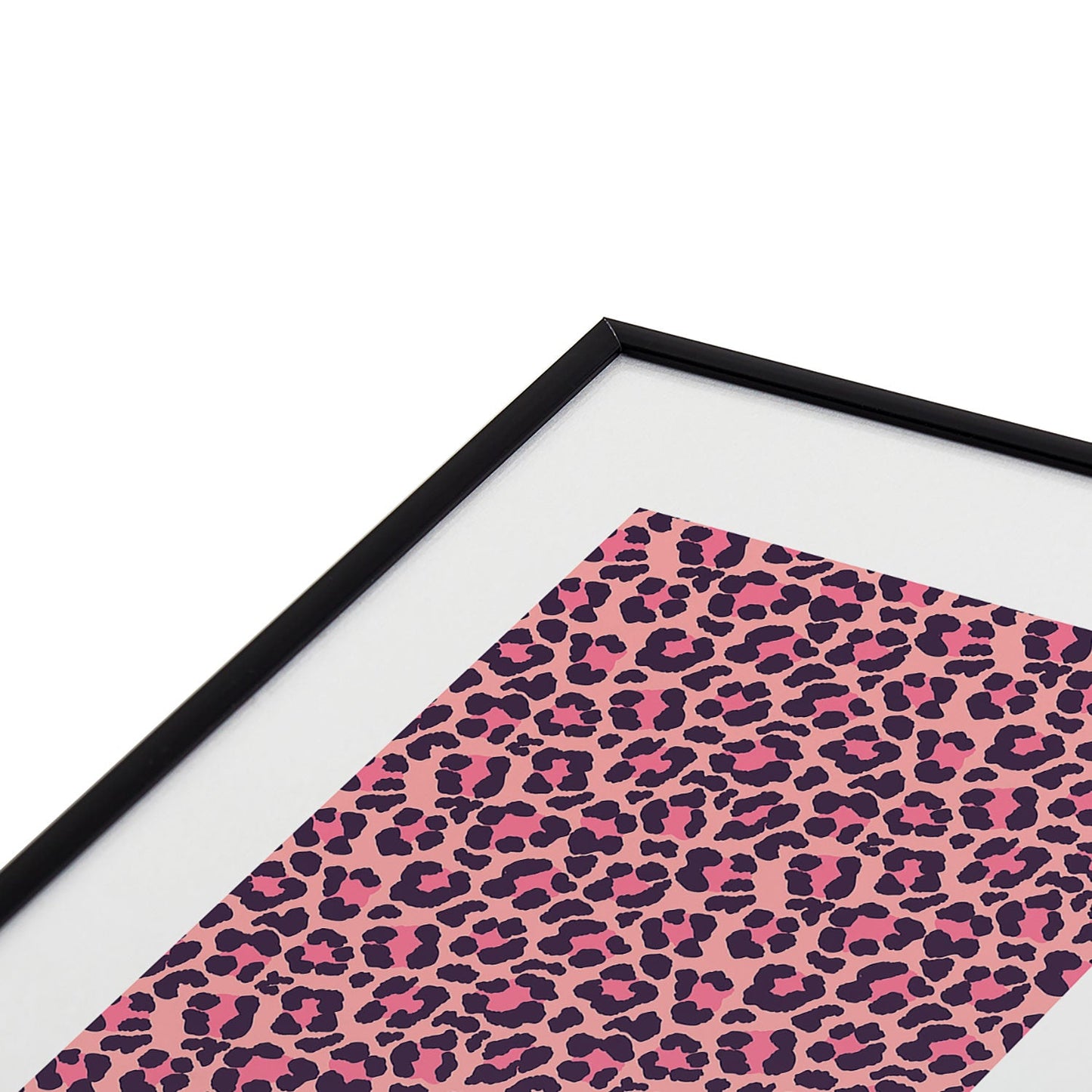 Avenie Leopard Print Coral Pink Metal Framed Art Print
