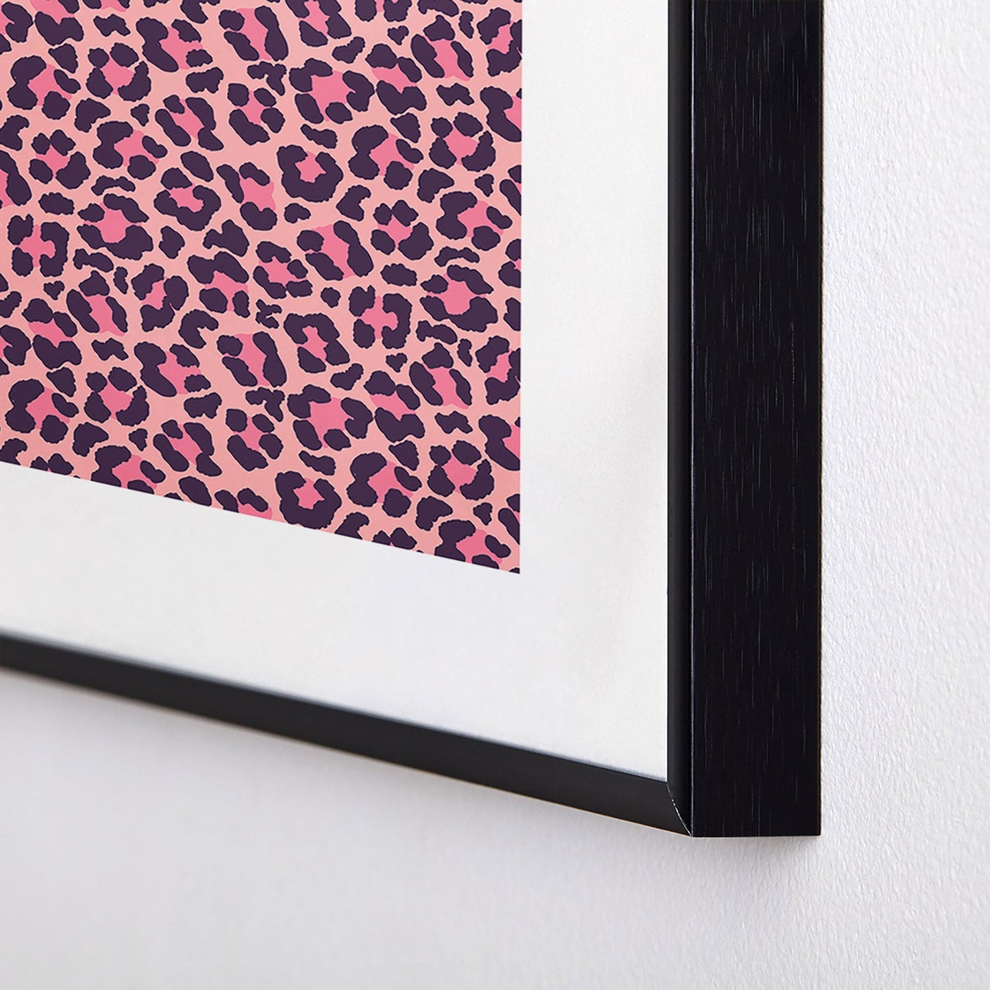 Avenie Leopard Print Coral Pink Metal Framed Art Print