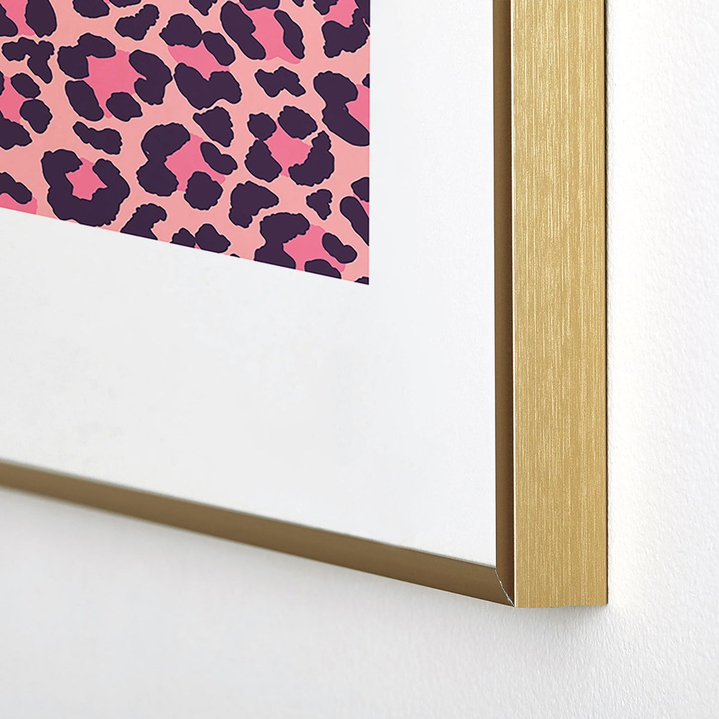 Avenie Leopard Print Coral Pink Metal Framed Art Print