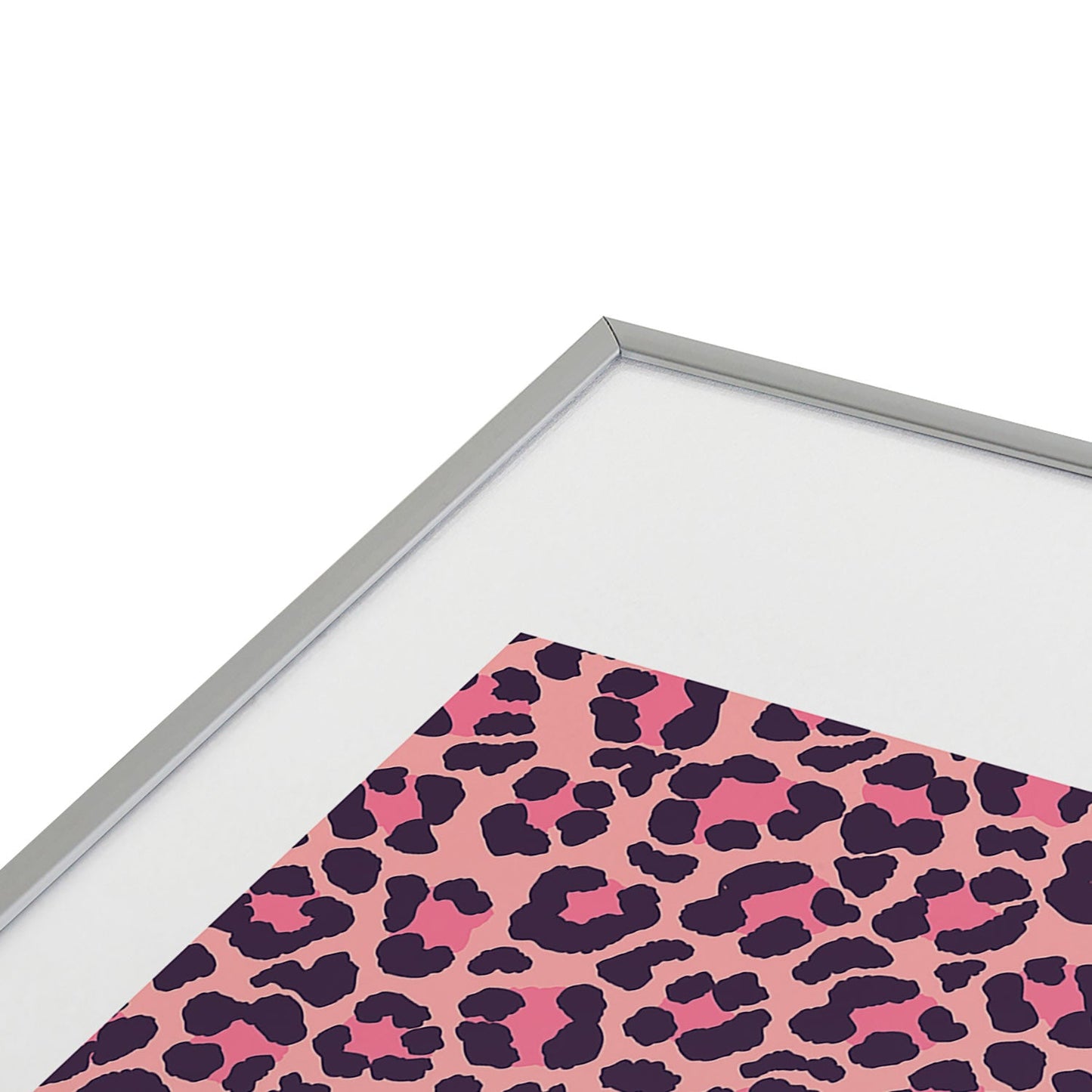 Avenie Leopard Print Coral Pink Metal Framed Art Print