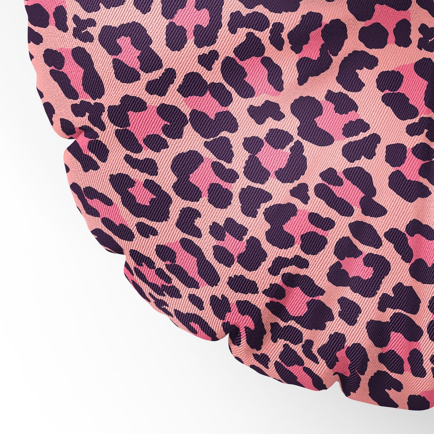 Avenie Leopard Print Coral Pink Floor Pillow Round