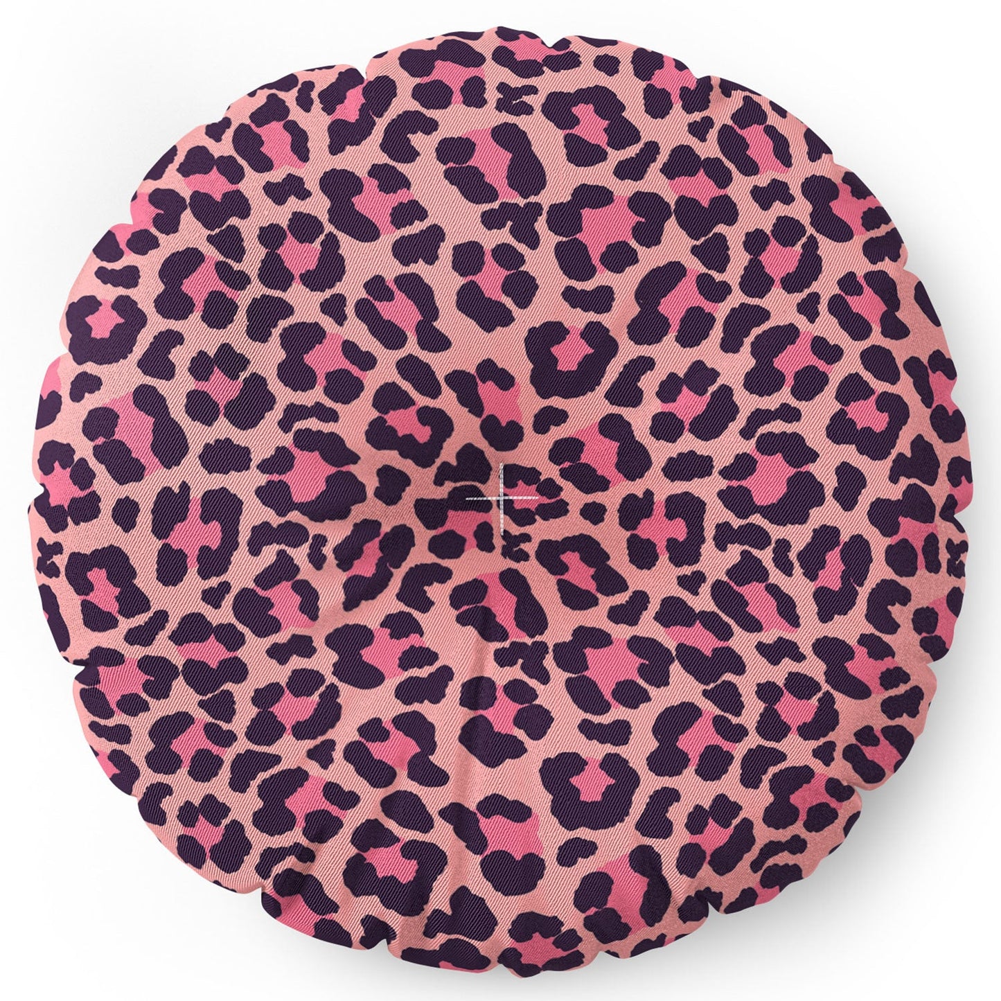 Avenie Leopard Print Coral Pink Floor Pillow Round