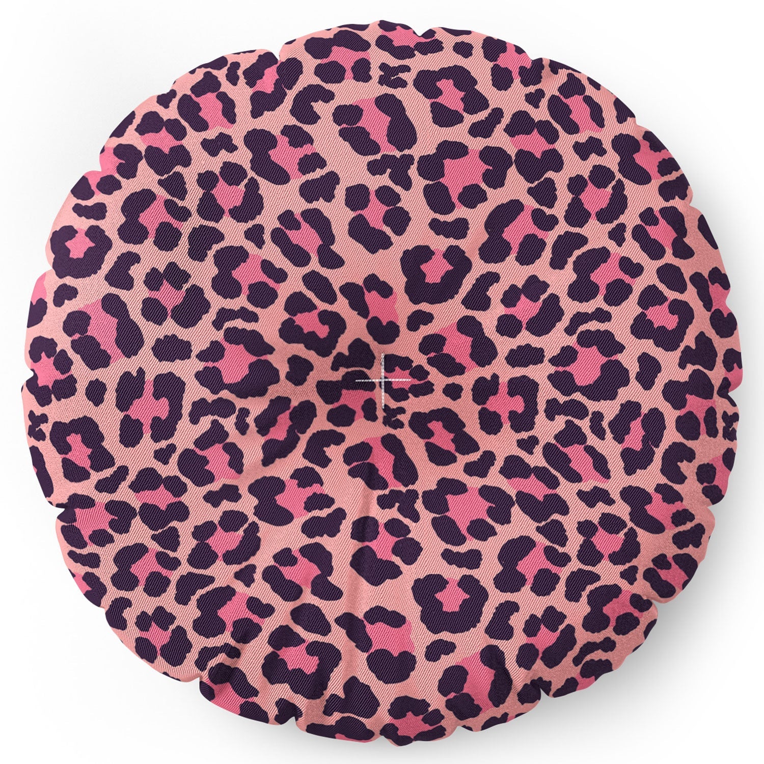 Avenie Leopard Print Coral Pink Floor Pillow Round