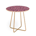 Avenie Leopard Print Coral Pink Round Side Table