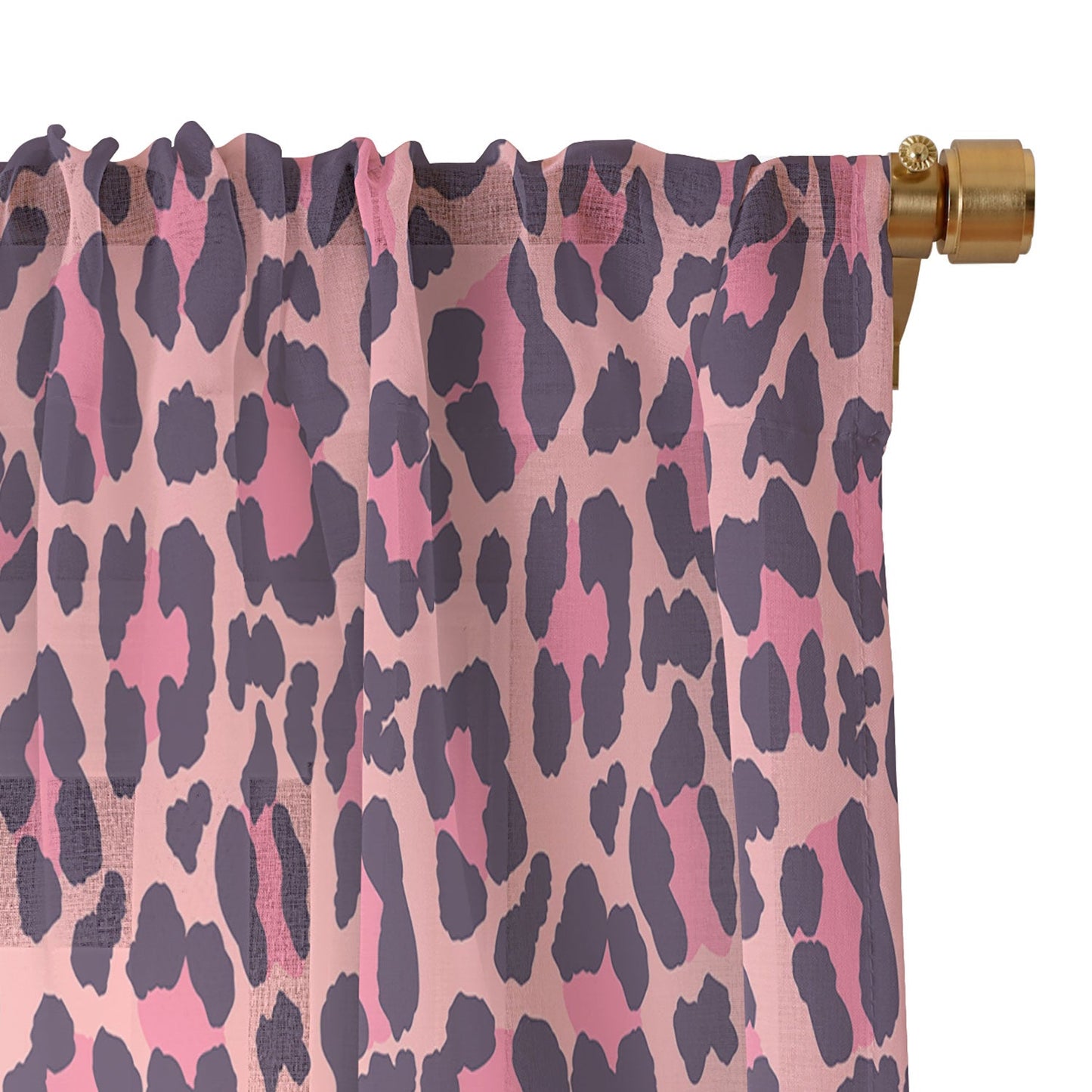 Avenie Leopard Print Coral Pink Sheer Non Repeat