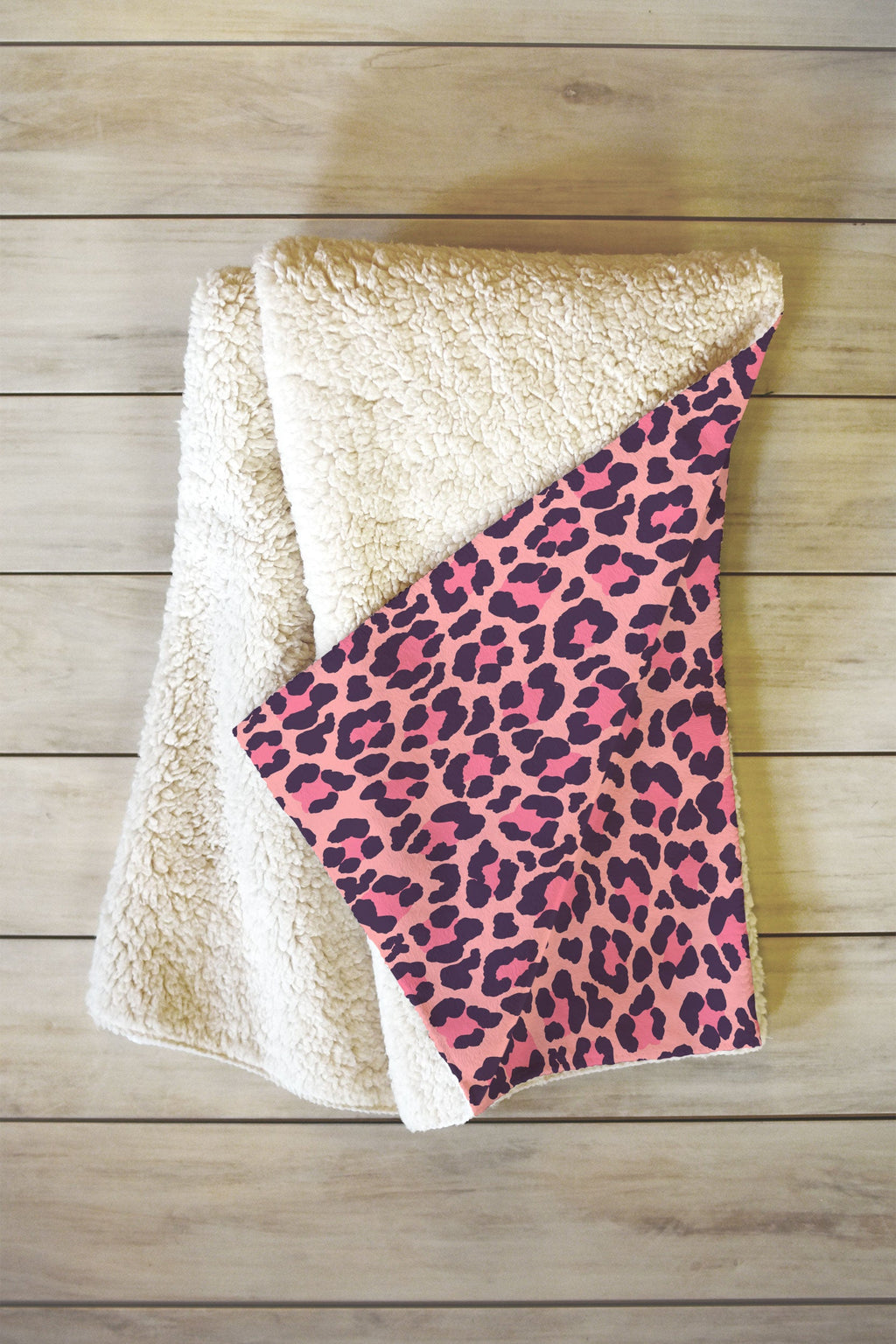 Avenie Leopard Print Coral Pink Fleece Throw Blanket