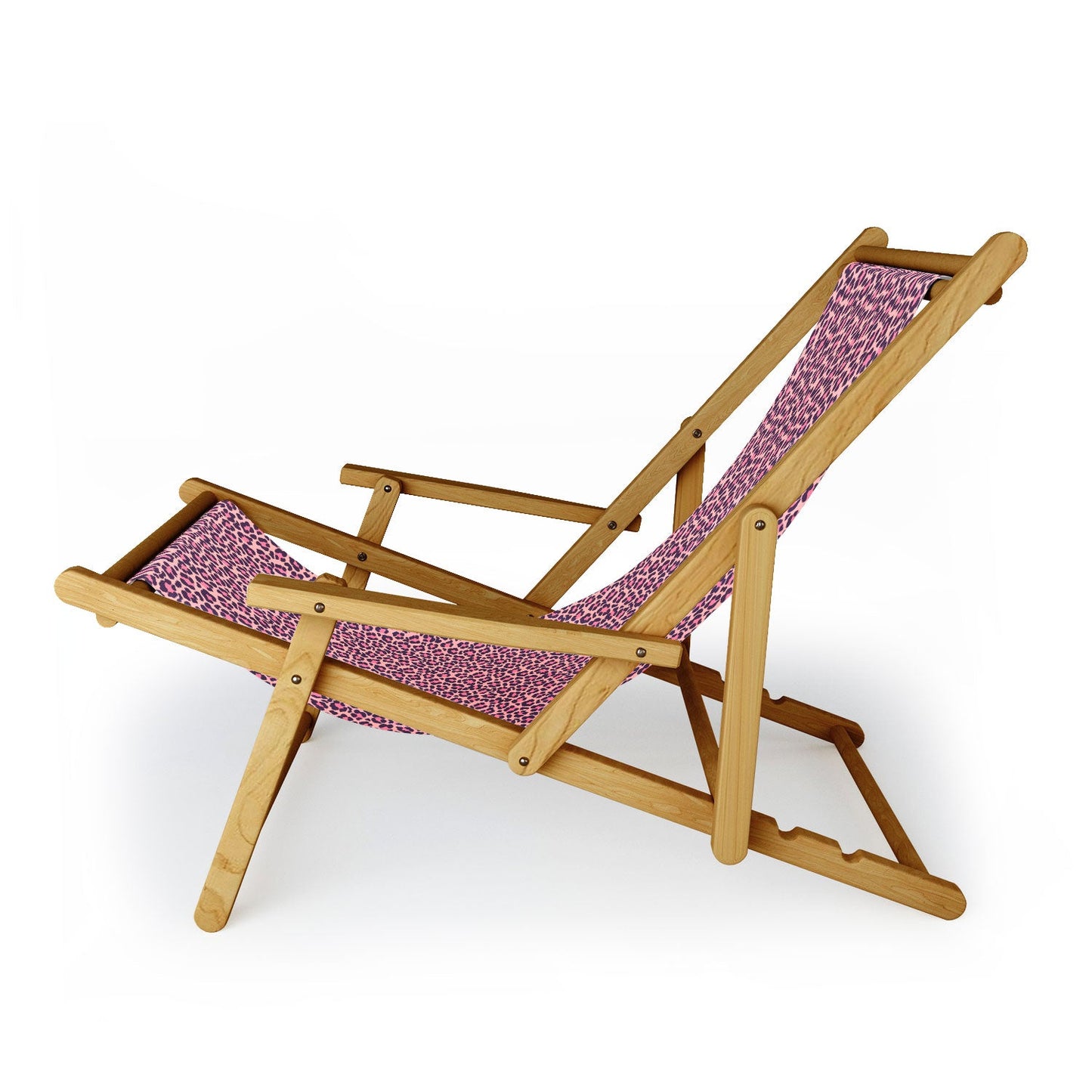 Avenie Leopard Print Coral Pink Sling Chair