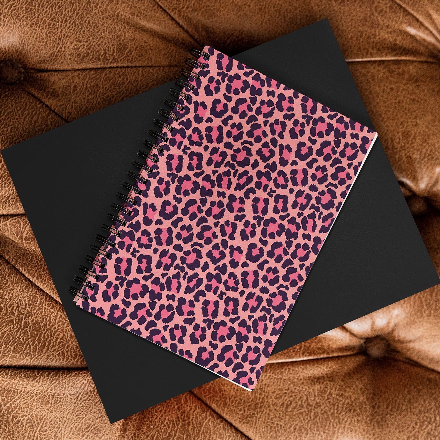 Avenie Leopard Print Coral Pink Spiral Notebook
