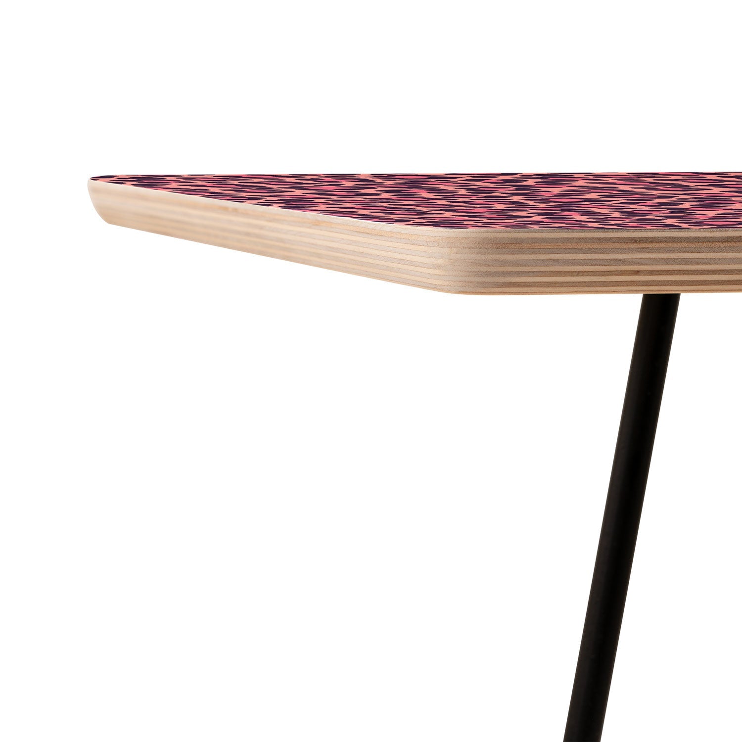 Avenie Leopard Print Coral Pink Side Table
